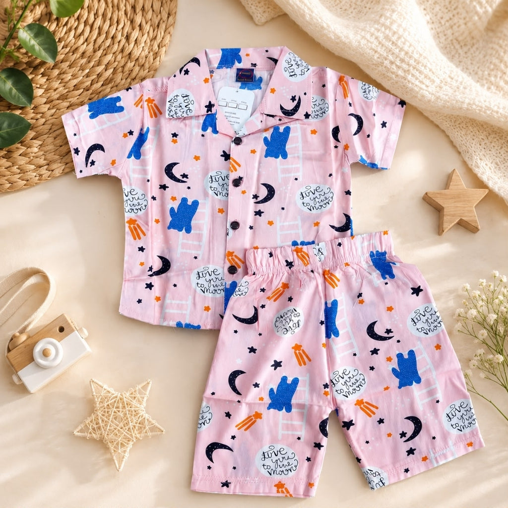 Printed Linen Co-Ord Set for Baba Boys