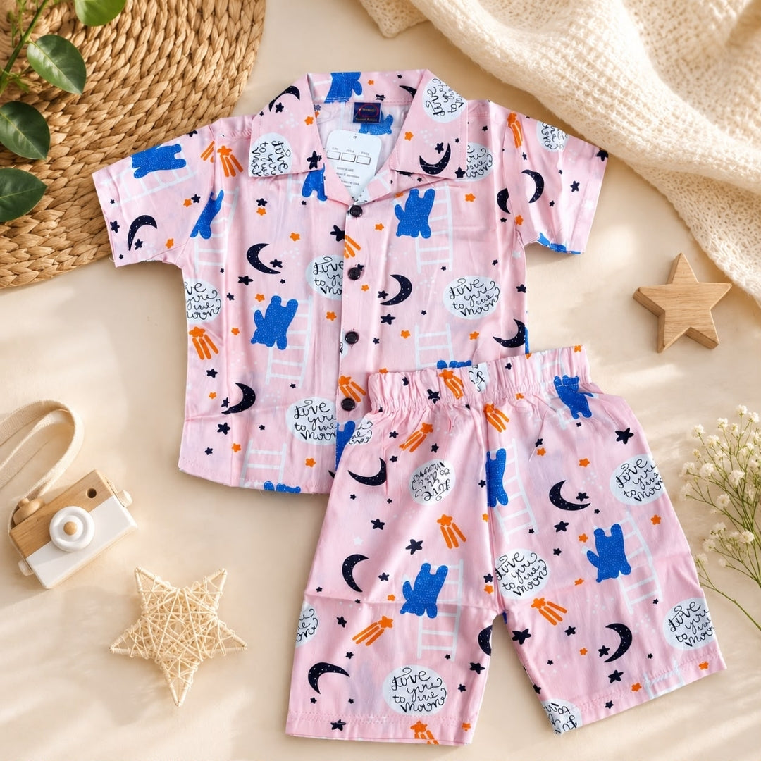 Printed Linen Co-Ord Set for Baba Boys