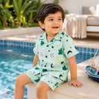 Printed Linen Co-Ord Set for Baba Boys