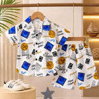 Printed Linen Co-Ord Set for Baba Boys