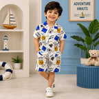 Printed Linen Co-Ord Set for Baba Boys