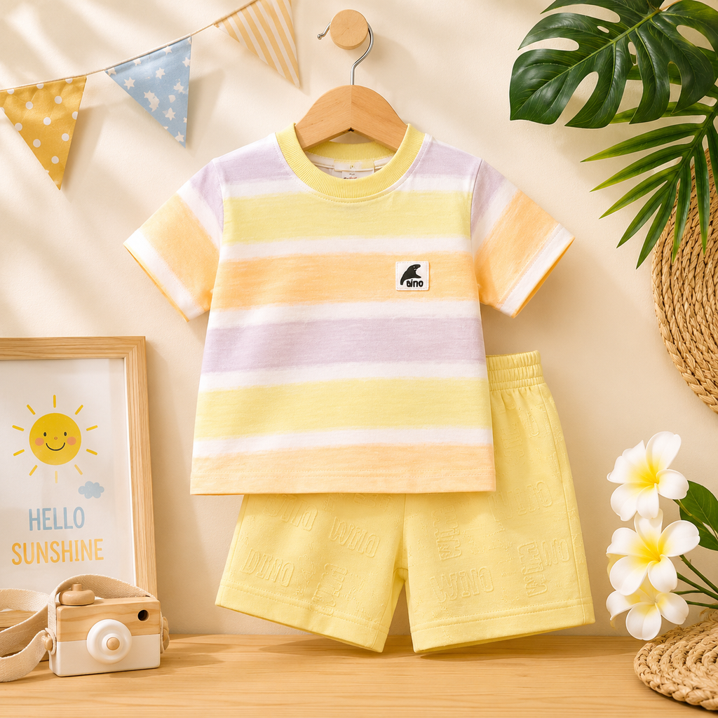 Rainbow Style Summer Shirt & Short for Baba Boys