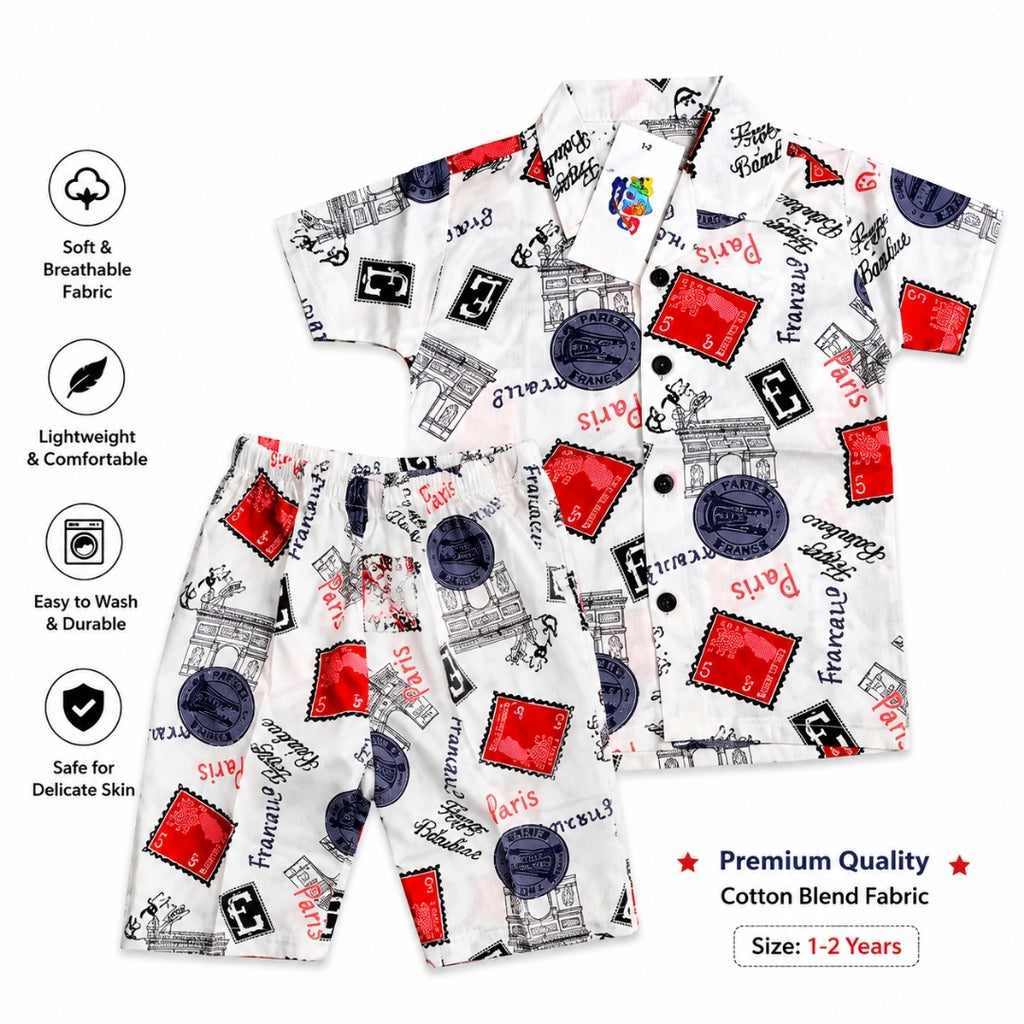 Printed Linen Co-Ord Set for Baba Boys