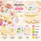 Lovely Shirt & Short with Hat for Newborn Girls