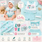 Lovely Shirt & Short with Hat for Newborn Girls