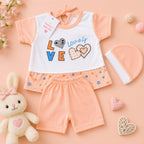 Lovely Shirt & Short with Hat for Newborn Girls