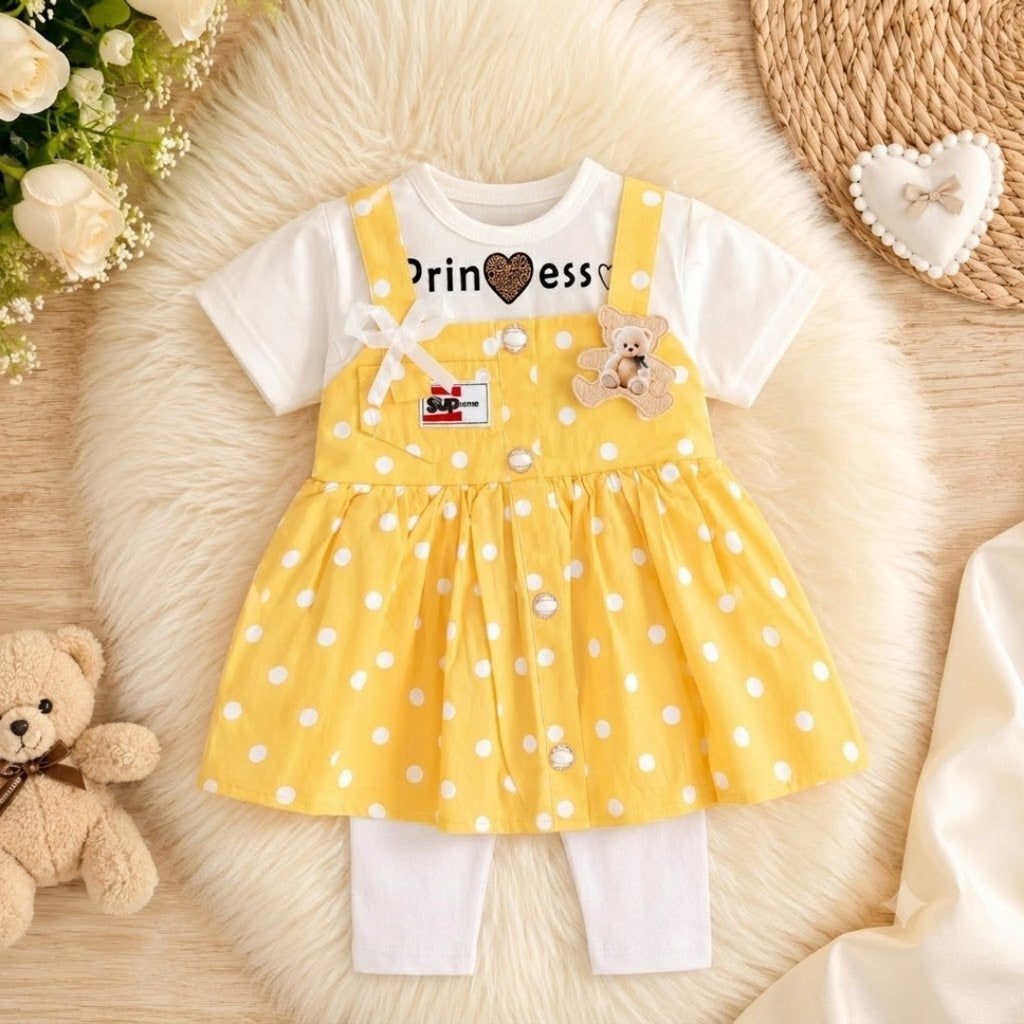 Beautiful Yellow Princess Frock for Baby Girls