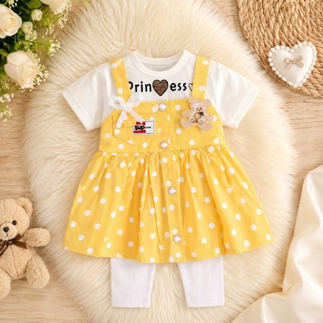 Beautiful Yellow Princess Frock for Baby Girls
