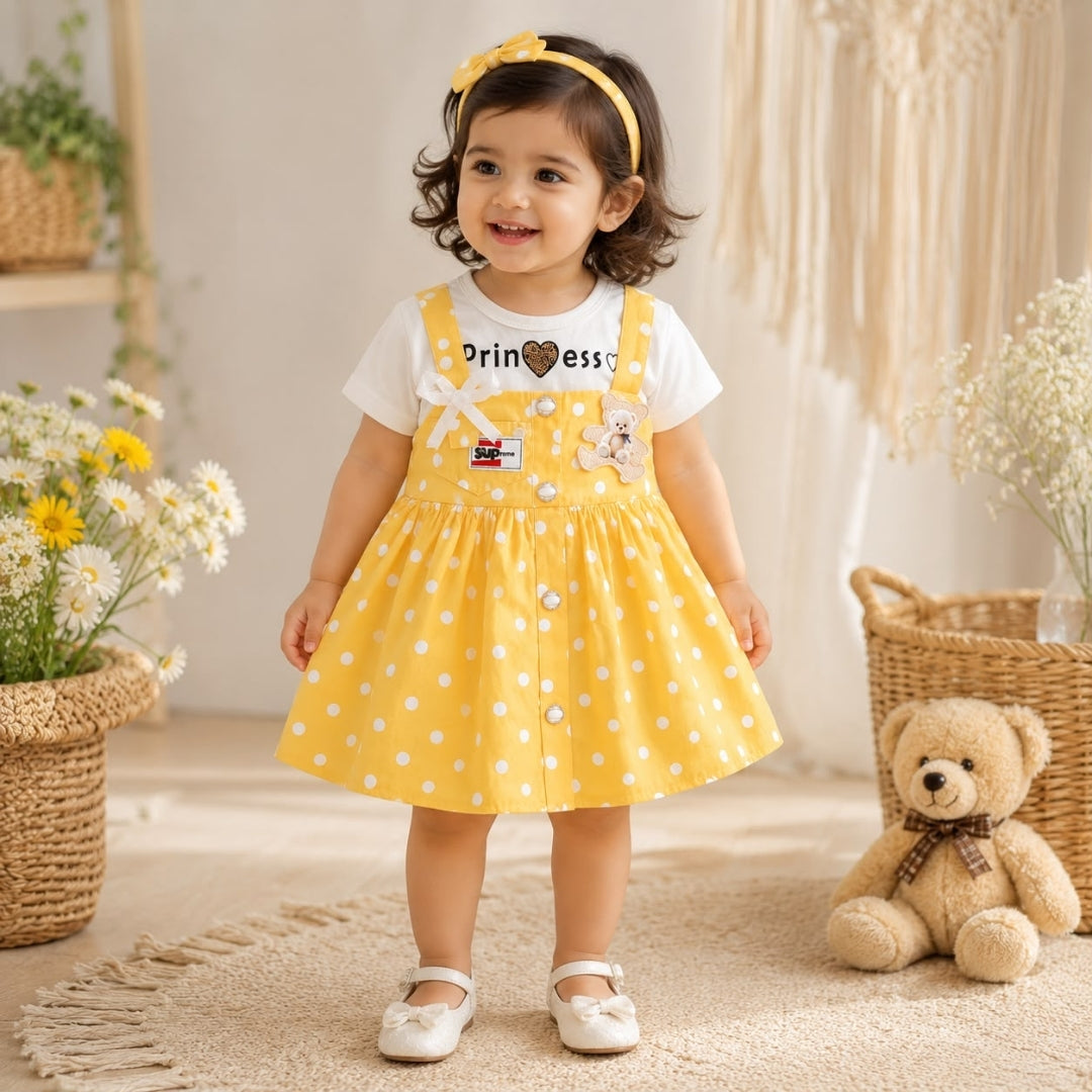 Beautiful Yellow Princess Frock for Baby Girls