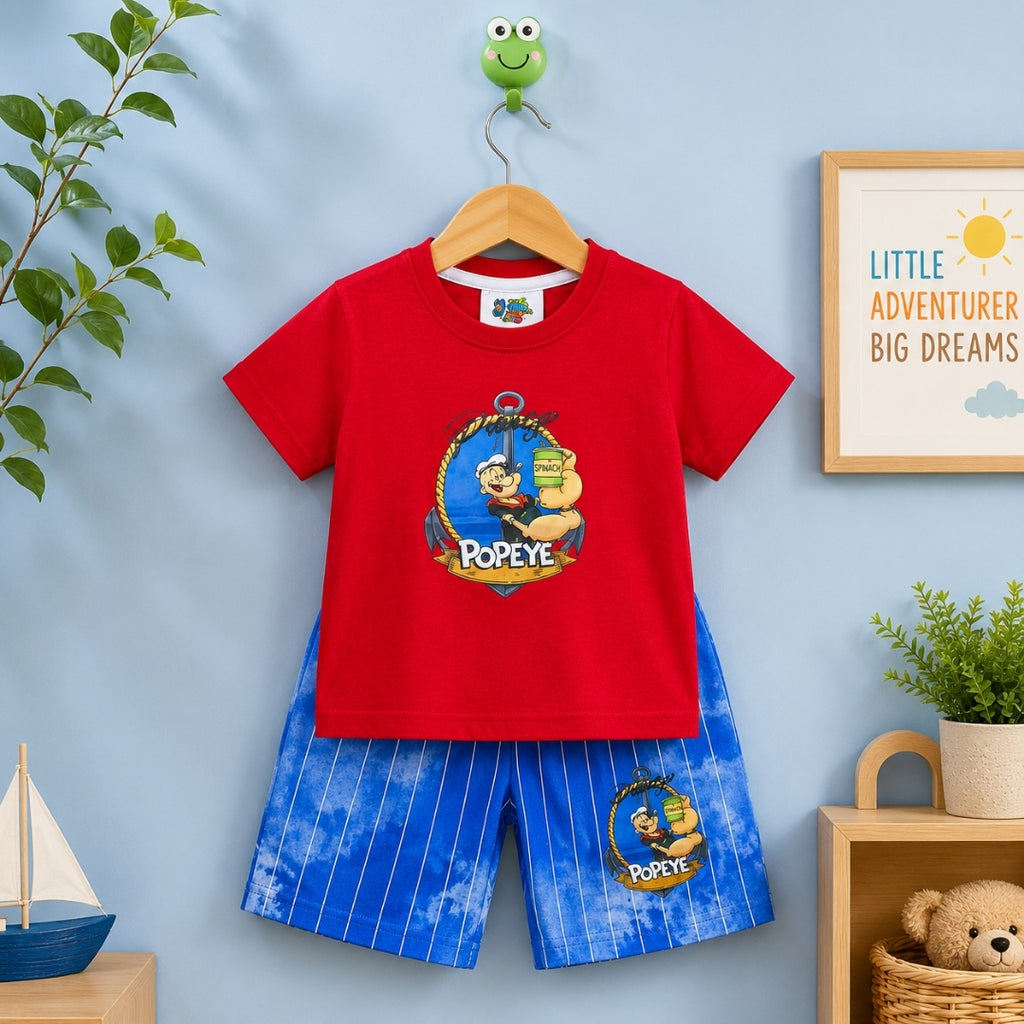 Popeye Summer Shirt & Short for Baba Boys