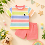 Rainbow Style Summer Shirt & Short for Baba Boys