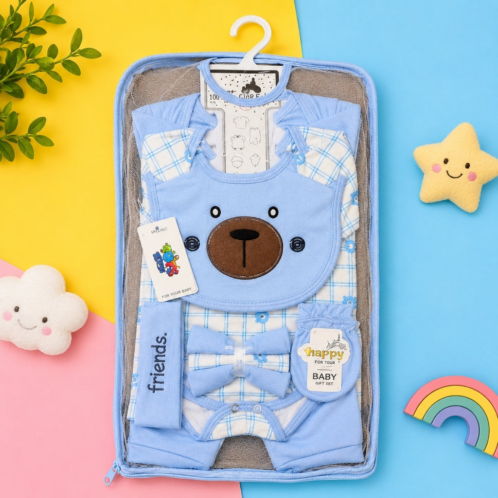 10 Piece of Gift Set with Romper for Newborn Boys